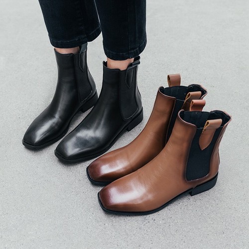 square toe chelsea boots womens